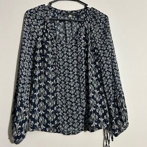 Rose & Olive Womens  Blouse Paisley‎ Print Long Sleeve Boho Top XS